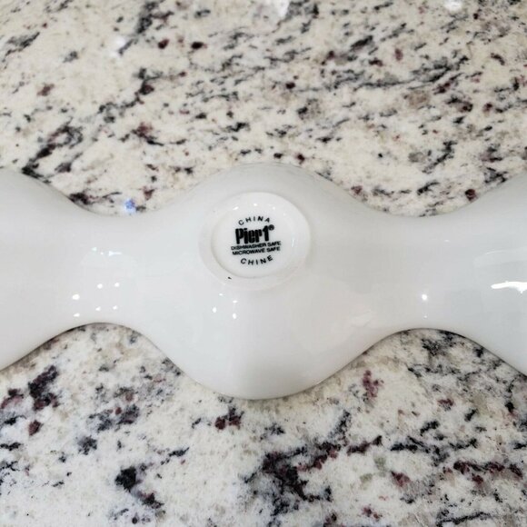 Pier 1 Imports Trio Appetizer Condiment Dip Sauce Tray Serving Dish 3 Sections - Picture 3 of 4